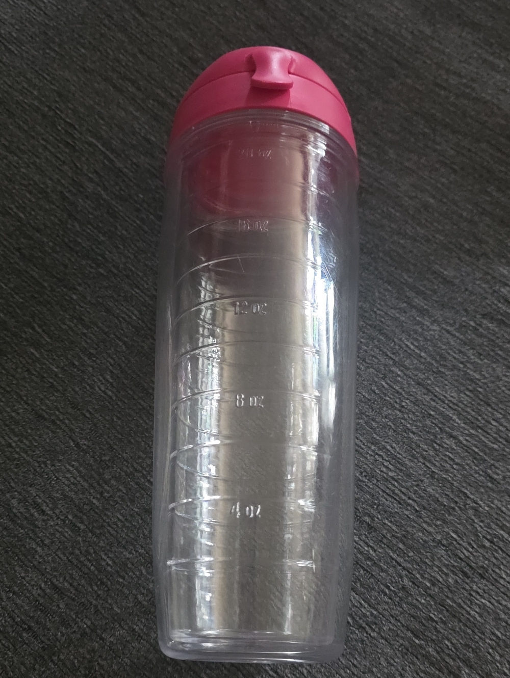 Clear Plastic Shaker Bottle with Pink Lid TERVIS